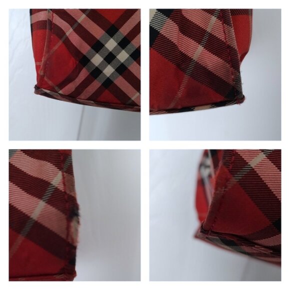 Burberry Red Plaid Tote Bag - Picture 10 of 11